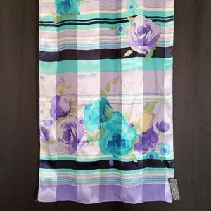 Floral and Striped Fashion Scarf